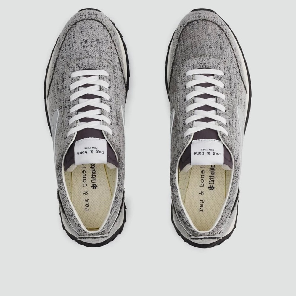 rag & bone Gray Sneakers with Textured Upper and White Laces